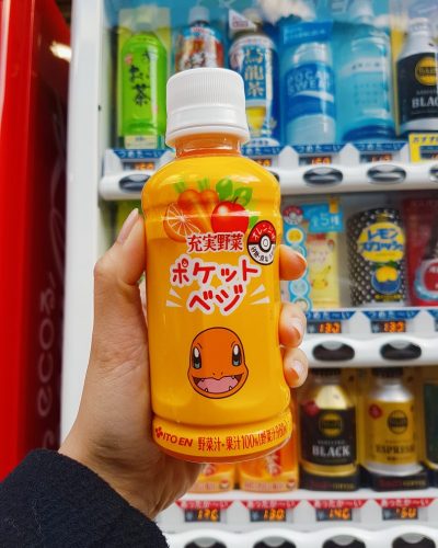 Pokemon theme vending machine vegetable juice